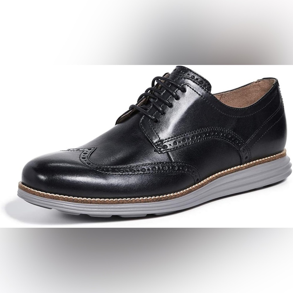 Cole Haan Original Grand Black Leather Men's Wingtip Dress Shoes